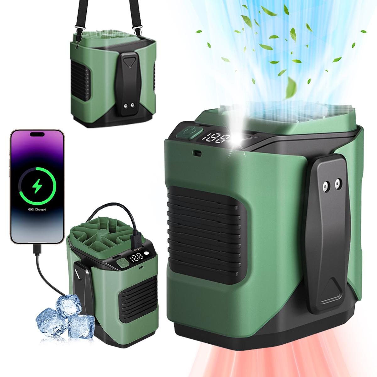 PADOX Personal Portable Waist Clip Fan,Rechargeable 5000mAh Battery Power bank,10Speeds Strong Airflow,LED Light,up to 8H of Working Time,Hands-Free Hanging Neck Fan,Wearable Belt Fan for Camping,Outdoor,Jobsite,Farms,Fishing #SummerWins #DealsForYouDays PADOX Personal Portable Waist Clip Fan,Rechargeable 5000mAh Battery Power bank,10Speeds Strong Airflow,LED Light,up to 8H of Working Time,Hands-Free Hanging Neck Fan,Wearable Belt Fan for Camping,Outdoor,Jobsite,Farms,Fishing #SummerWins #DealsForYouDays