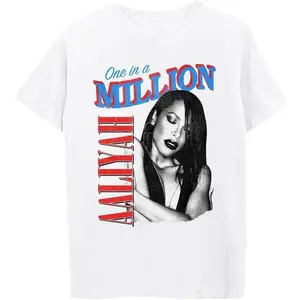 Aaliyah Unisex Adult Aaliyah Official Merch One in a Million Short Sleeve Shirt Men's Aaliyah One in a Million Retro Graphic Crew Neck Short Sleeve Tee