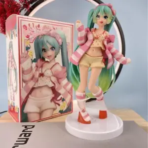 20CM Anime Hatsune Miku Home Clothes Pajamas Dress Up Standing Model Toy Gift For Children Collection PVC Action Figure Boxed