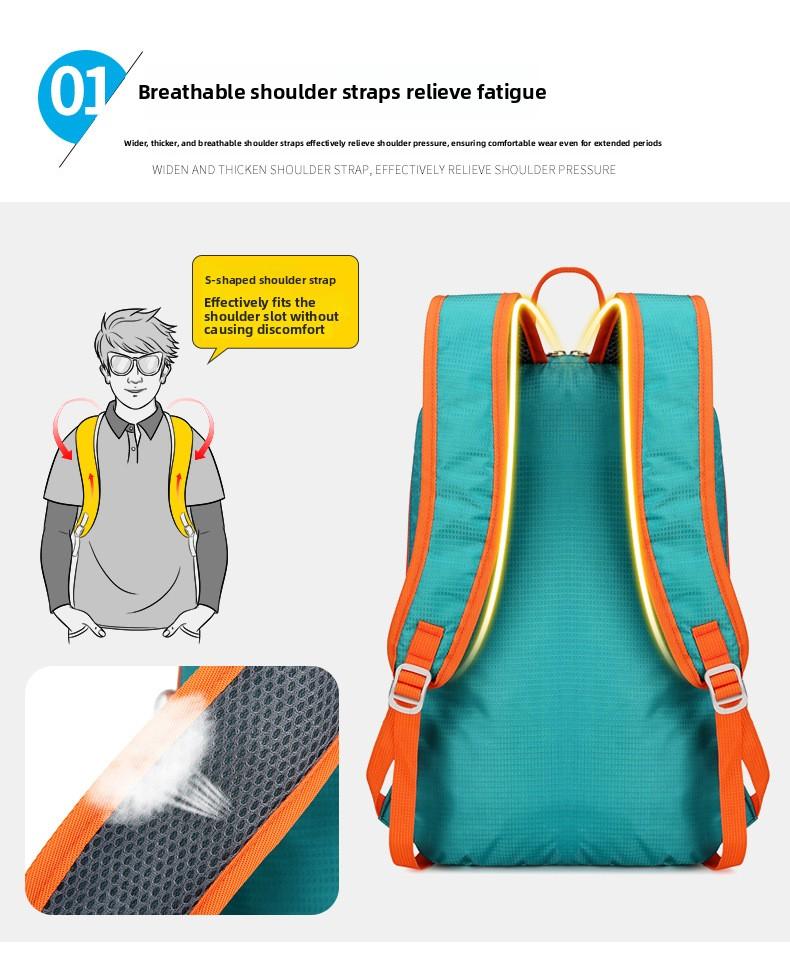 Sports Backpack Lightweight Travel Portable Folding Bag Men and Women Outdoor Mountaineering Bag Hiking Waterproof Backpack