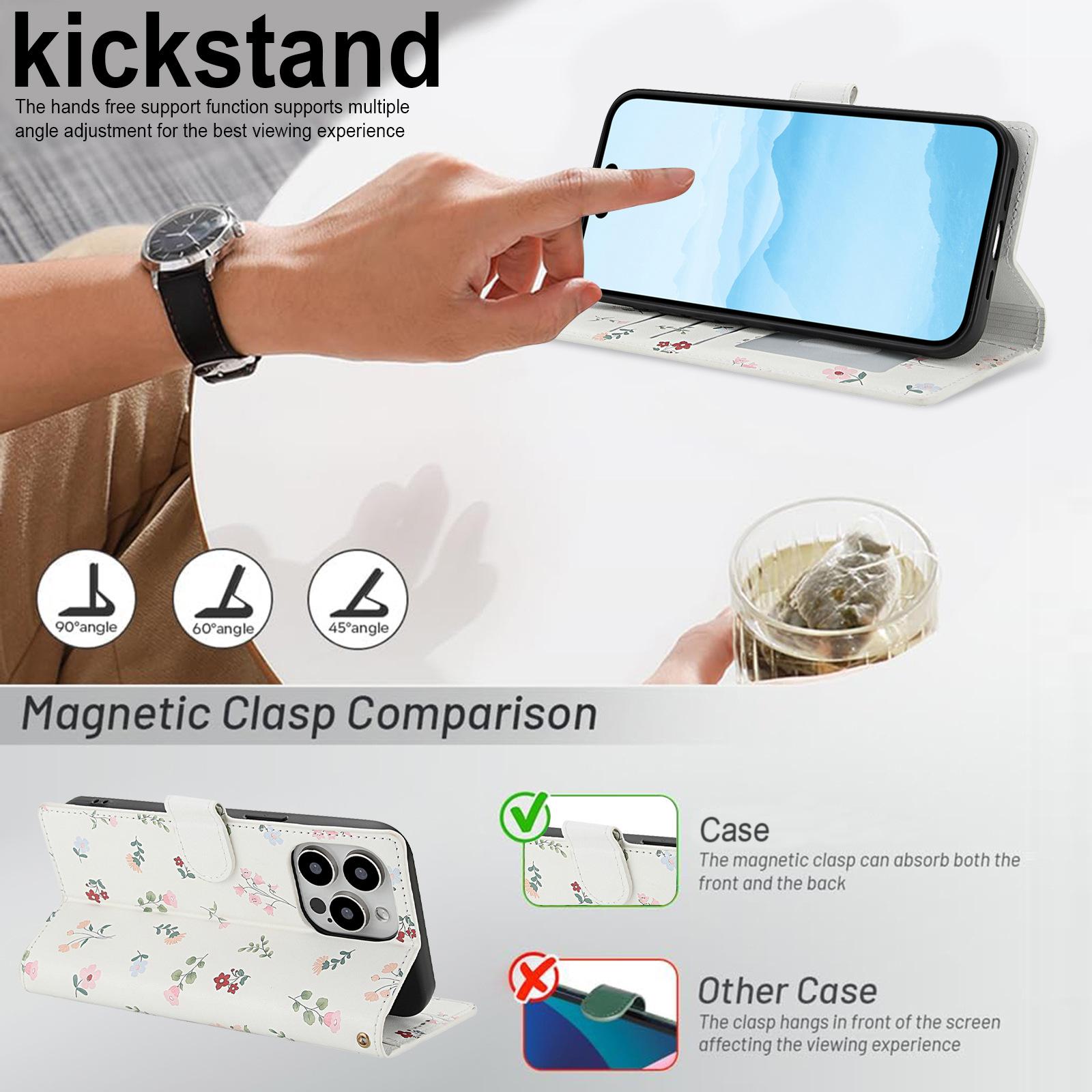 For Samsung S20 S20FE S20+ S20 Ultra S21 S22 S23 S24 S25 S26 Edge S26 Ultra , Fashion Flower Magnetic Leather Flip Folio Case with Card Holders Kickstand [Shockproof TPU Inner Shell] With Lanyard for Girl Women Lady