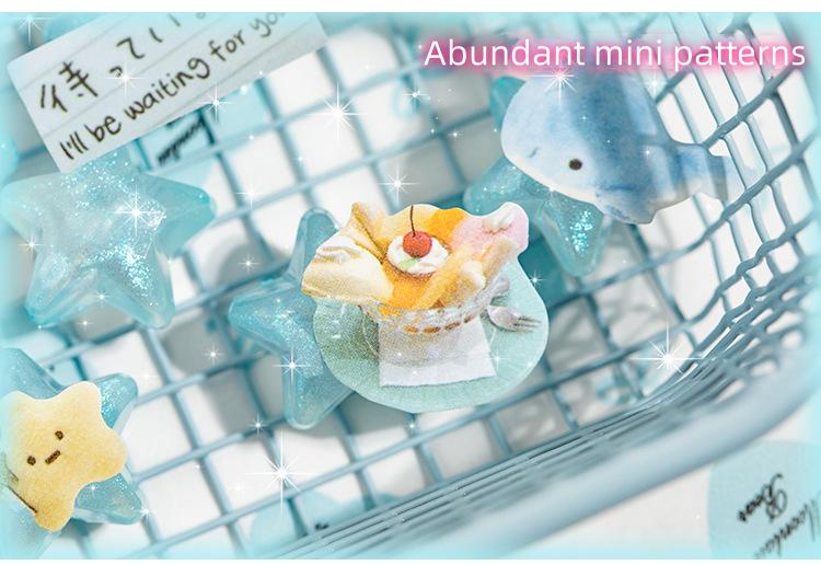 Kawaii Stickers 72sheets/pack Cute cartoon style Mixed materials Multipurpose scrapbook DIY decorative collage