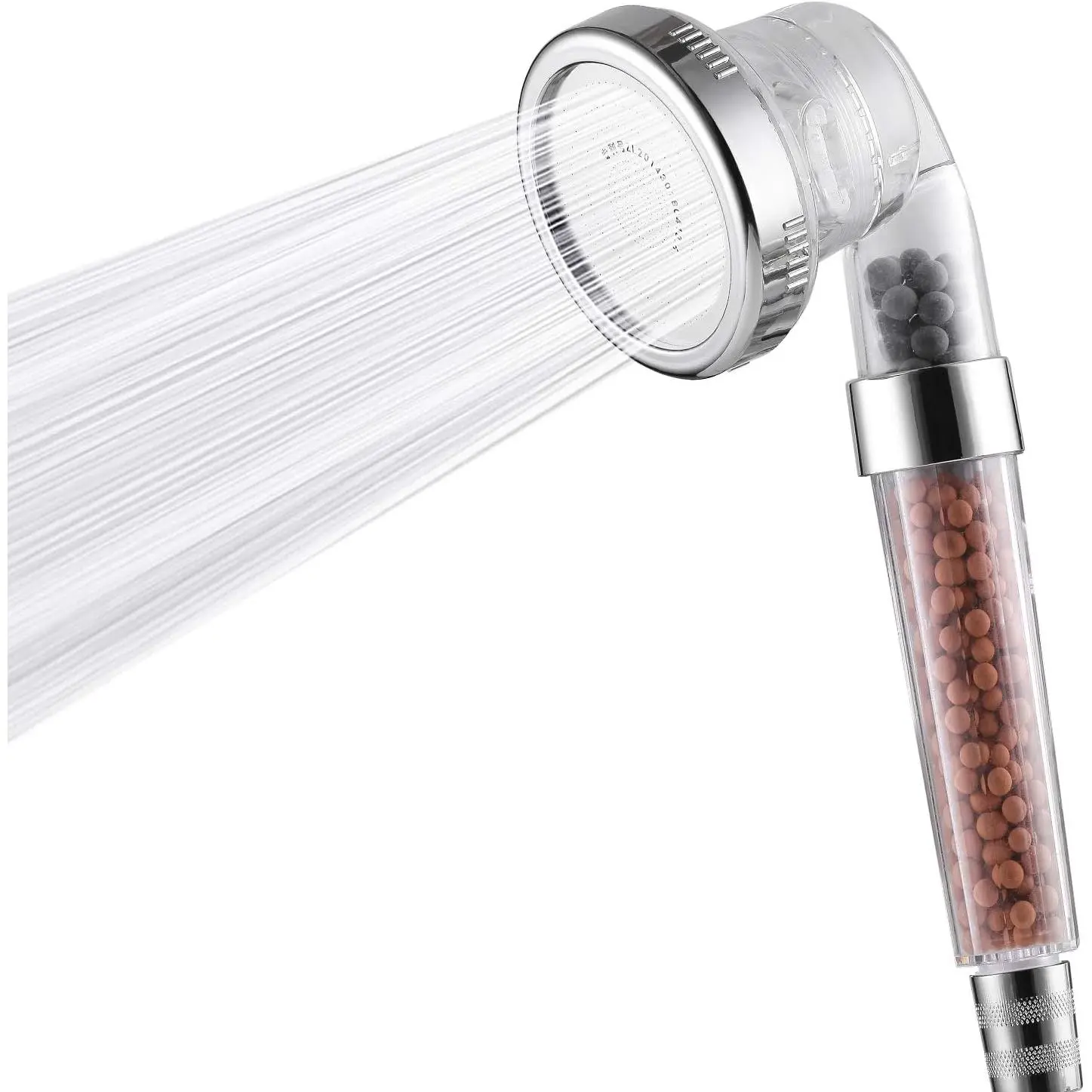High  Shower , Ionic Filter Showerhead with 3 Setting, Water Saving and Stone Filter Beads Handheld Shower for Dry Hair and   by (No Hose)