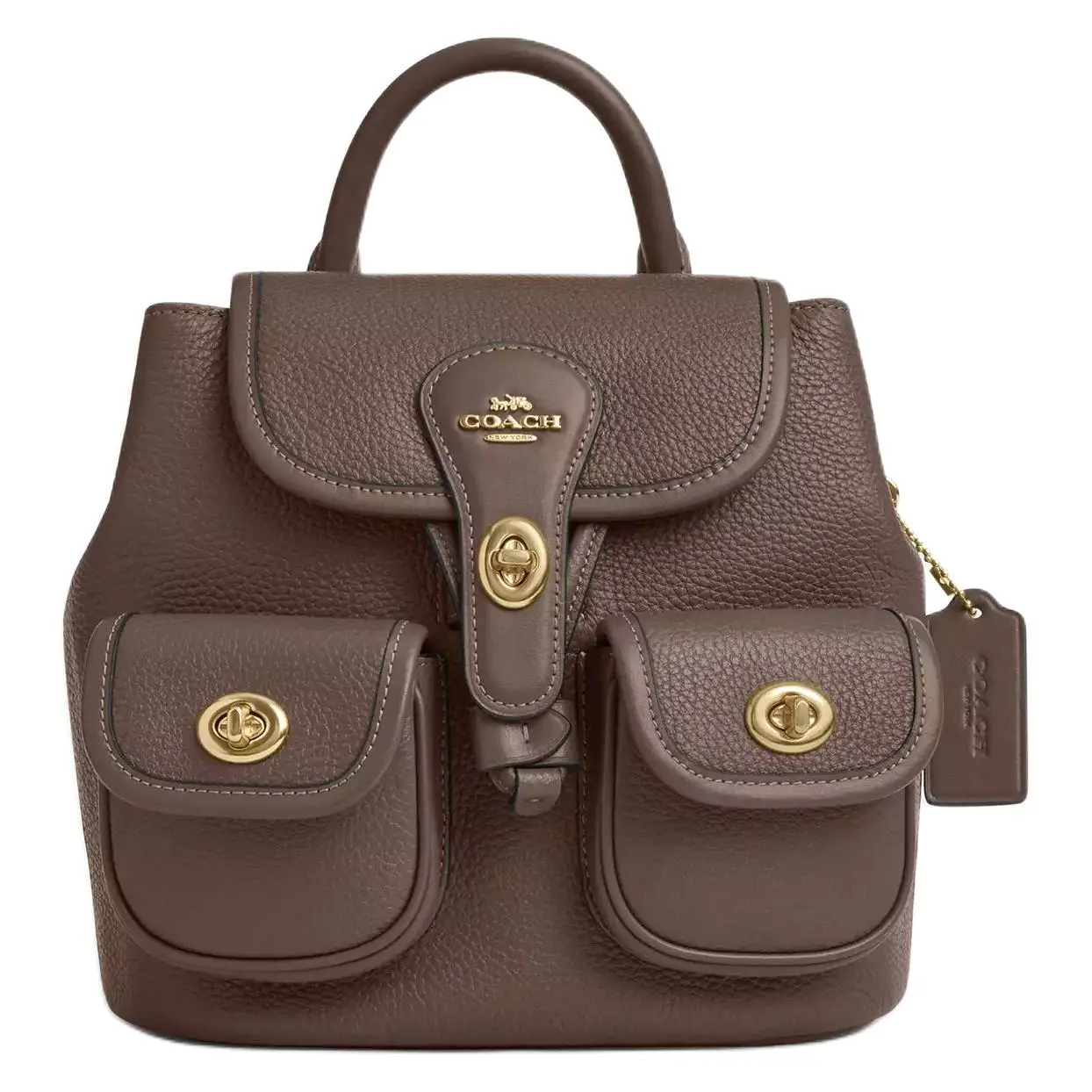COACH Hadley 23 Backpack for Women – Smooth Leather, Medium Size, Slate Color