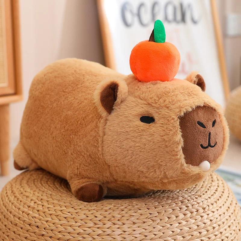 Capybara Plush Toy Simulation Capibara Unicorn Dinosaur Dress Boba Bread Fruit Food Decor Birds Bubble