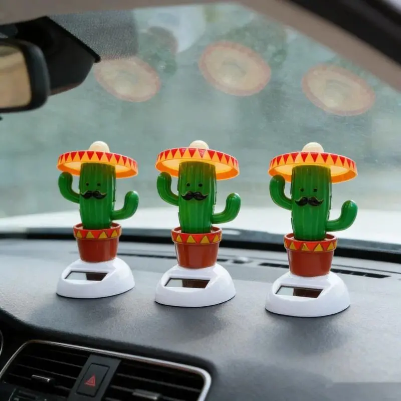 Car Ornaments Soldier Solar Powered Dancing Shaking Head Cartoon Creative Gift Cactus Auto Dashboard Decoration Car Accessories