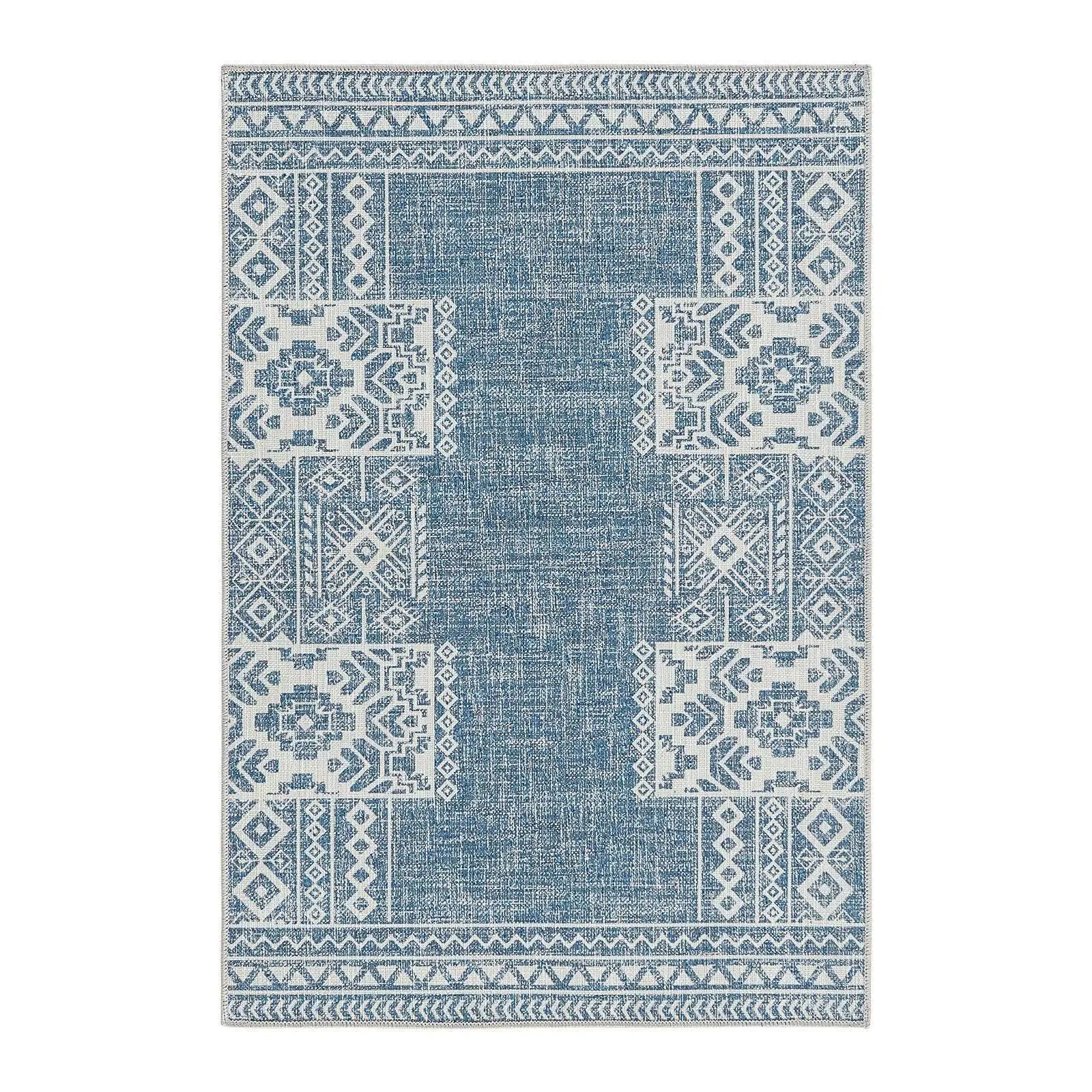 Berber Geometric Totem Rug, 1-Piece Indoor Outdoor Rug with Thin Sturdy Fabric, Ideal for Bedroom, Kid Room, Indoor Outdoor Rugs, One-Piece