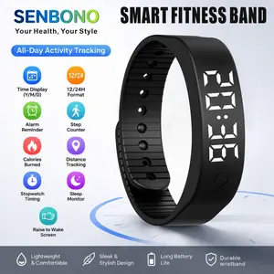 New smart bracelet with liquid silicone strap, comfortable to wear, time display, alarm clock, step counter, calories, mileage, height, weight, stopwatch timing, sleep recording, hand up display, sports bracelet, ideal gift for men and women.