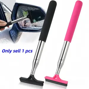 2Pcs/1Pcs Extendable Car Rearview Mirror Wiper, Portable Raindrop Cleaner, Window Defogger Scraper, High-Efficiency Automotive Cleaning Tool, Car Windshield Cleaner
