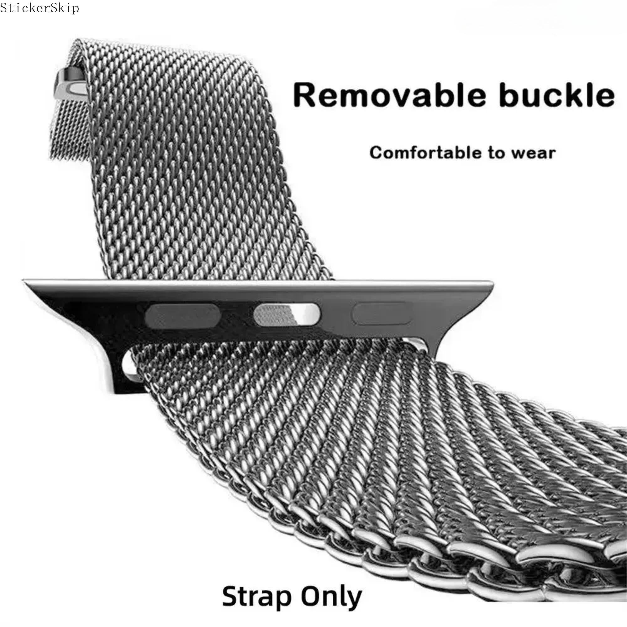 2026 New Milanese Loop Apple Watch Band – Magnetic Stainless Steel Mesh Strap for Women & Men, Adjustable Breathable Waterproof Wristband Compatible with 38–49mm Series 1–11, SE & Ultra, Daily Wear & Business Gift