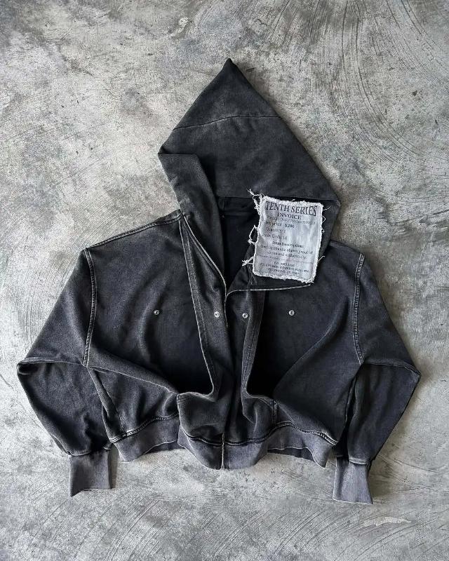 Kyn Apparel Autumn and Ripped Hoodie Sweater Design Heavy Loose Hip Hop Retro Fashion Brand Top