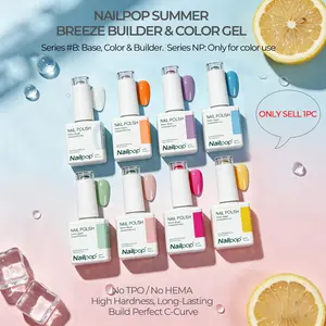 Nailpop Dopamine Gel Polish 20 Colors Builder Gel - Summer Vibes, Smooth Shiny Finish