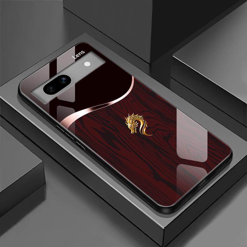 Suitable for [Google Pixel 7] Personality simple split dragon pattern creative business high-end anti-drop glass mobile phone case affordable anti-drop anti-fingerprint-888