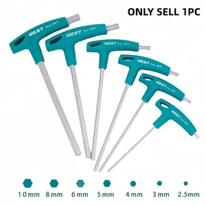 T-Handle Hex Wrench, Ergonomic Anti-Slip Grip Allen Key, High-Quality CR-V Steel Flat-Head Hex Tool, Labor-Saving Wrench for Bicycle, Furniture & Equipment Repair, Single Piece Available in 2.5/3/4/5/6/8mm