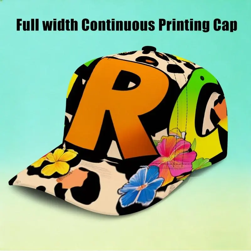 Vibrant Leopard Print "FIERCE" Lettering Party Hat, Seamless All-Over Pattern with Scattered Colorful Butterflies, Flowers & Green Leaves, One Size Fits All Mixed Color Style, Perfect for Themed Parties & Festive Celebrations