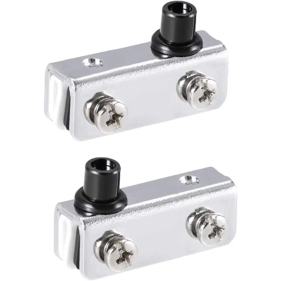 Adjustable Iron Glass Door Hinge Clamp, Chrome Finish, 3-5mm Thickness, 1 Pair