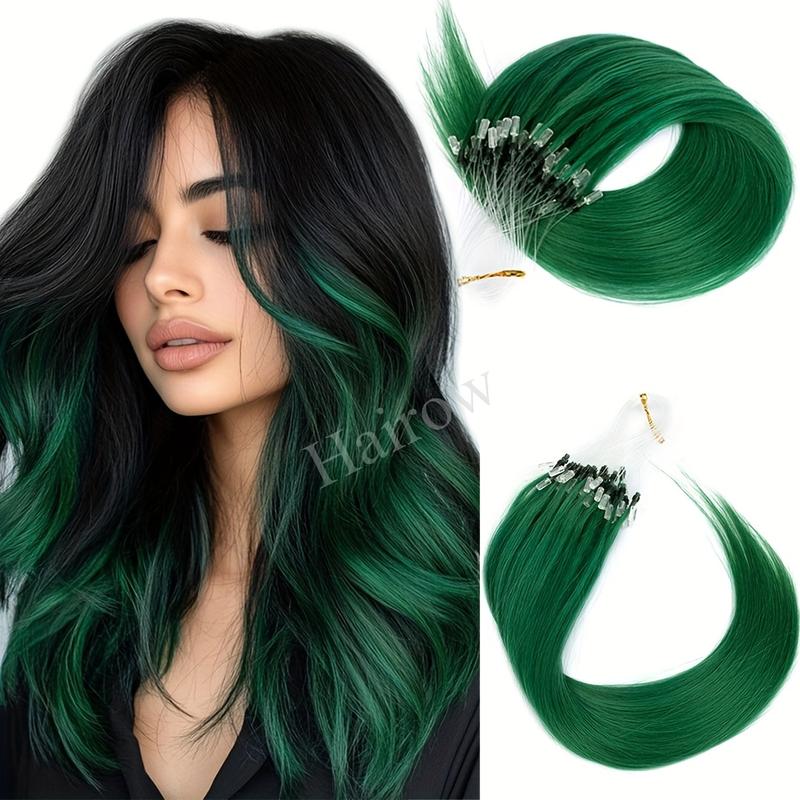 New Wholesale Hot 12" 16" 20" Colored Micro Loop Human Hair Extensions - 50pcs Pack, Straight Pink, Green, Red, Blue, Real Human Hair Microlink Extensions, 30g, Perfect for Vacation Style, Women'S Hair Accessories |   Vibrant Hair Color |   High-Quality H