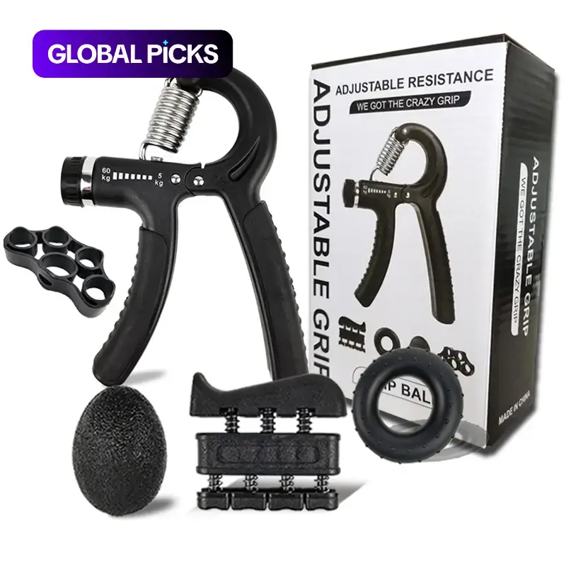 Hand Grip Strengthener Kit, Grip Exerciser, Hand Gripper for Hand Strength Training, Working Out Equipment for Home or School #GLOBAL PICKS