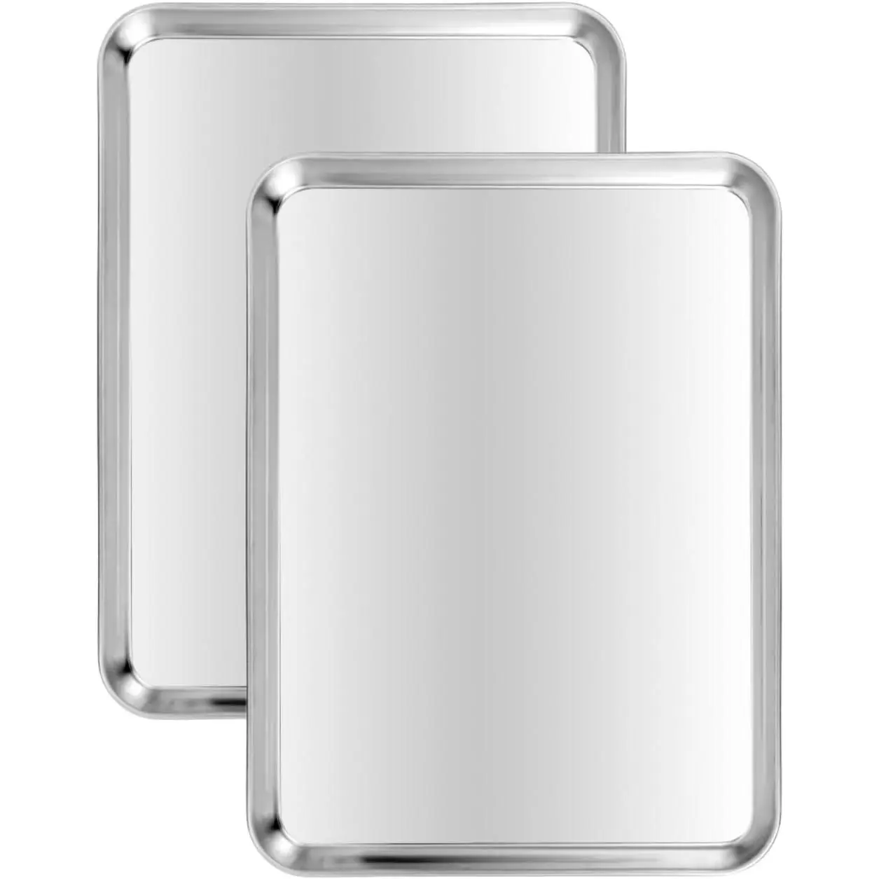 Aluminium Alloy Baking & Cookie Sheets Heavy-Duty Baking Pans Cooking Trays for Oven 2 Pack 17.75 x 13 x 1.18 Inches