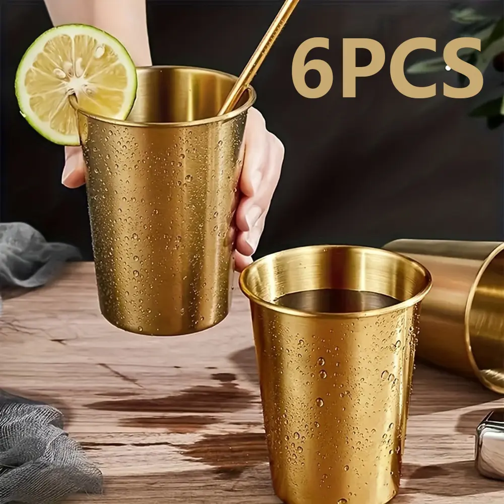 6-Pack Stackable Beer Glasses, Easy to Clean, Durable Shatter-Resistant, Ideal for Coffee and Water, Non-Bone China Kitchen Utensils