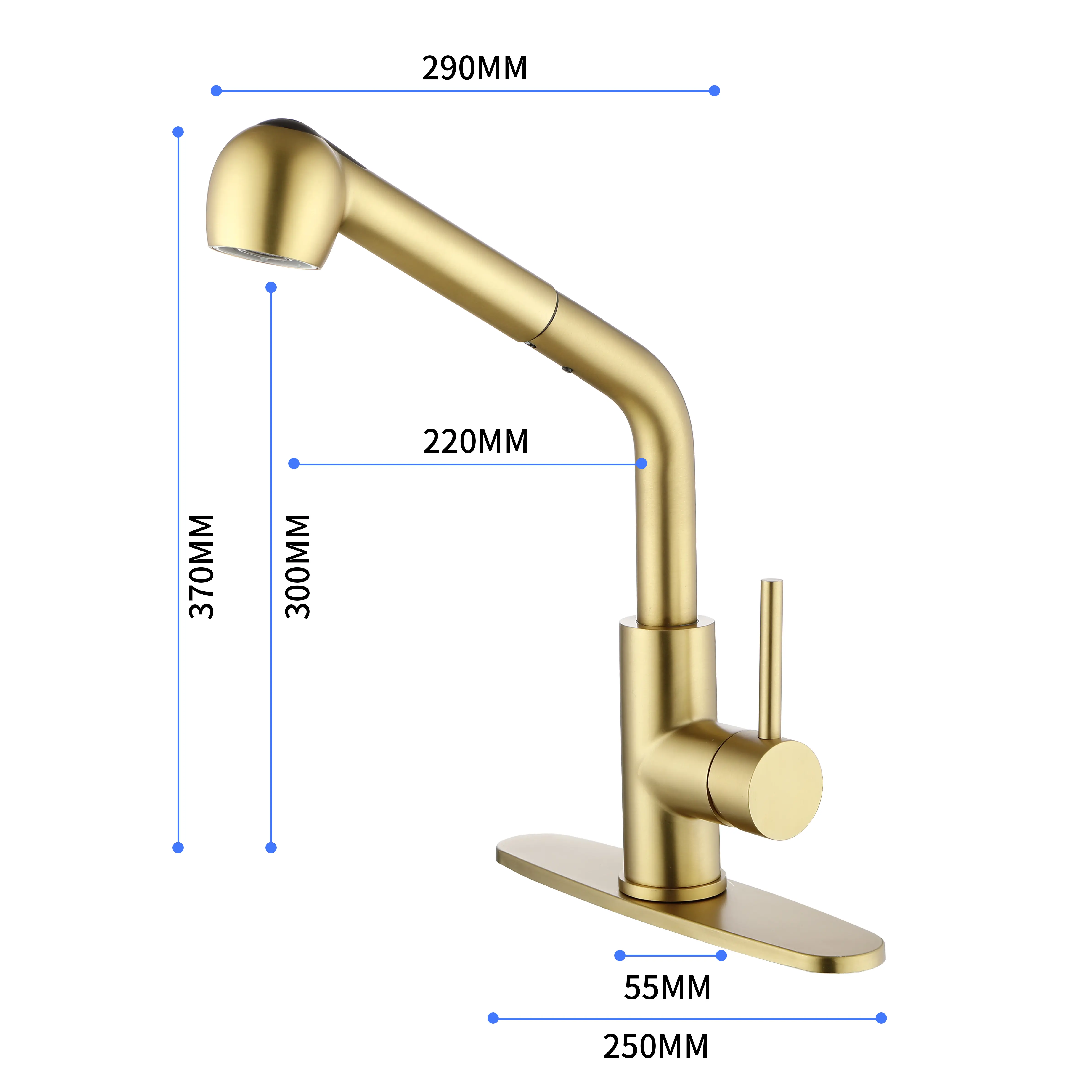 Nokaa Utility Sink Faucet Single-Handle Pull-Out Laundry Faucet with Dual Spray Function, Stainless Steel Spot Resistant Gold Finish, Multi-Use Kitchen Bathroom Laundry Room Sink Tap, Pull Down Sprayer Head, Easy Install, Home Furniture and