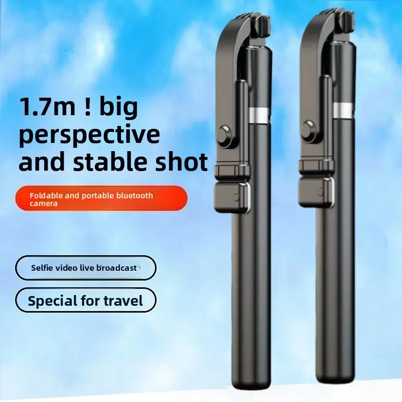 New Bluetooth Anti-Shake Smartphone Selfie Stick Tripod, ABS Steel Stable 360-Degree Rotating Mobile Accessory for Cellphone Live Streaming