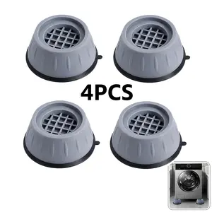 4-Pack Solid Silent Stable Anti-Vibration Stabilizer Pads for Washer & Dryer, 4 Counts 4pcs Anti-Slip Shock-Absorbing Noise-Reducing Laundry Machine Accessories