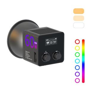 rgb cob led video light lamp, 60w rgb cob continuous output lighting handheld spot-light, home decor, selfie lamp, lamp