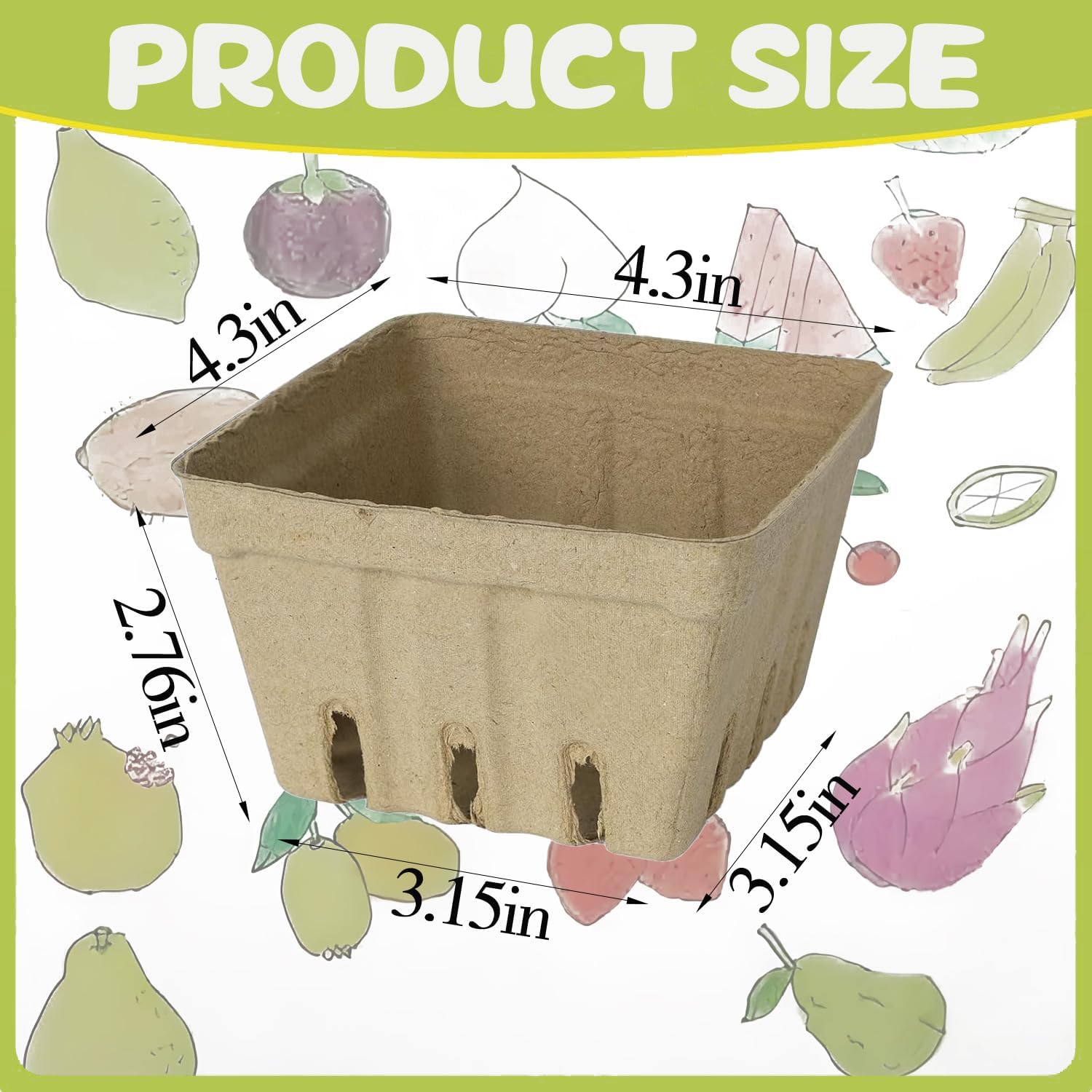 60 Pack Pulp Fiber Berry Basket, Molded Produce Vented Kitchen Supplies for Strawberry Blueberry Raspberry, fruit baskets,berry containers,farmers market stand (Berry Basket (60 Pcs)) 60 Pack Pulp Fiber Berry Basket, Molded Produce Vented Kitchen Supplies for Strawberry Blueberry Raspberry, fruit baskets,berry containers,farmers market stand (Berry Basket (60 Pcs))