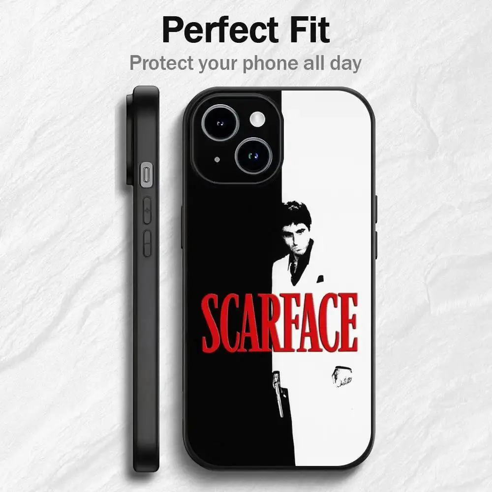 Classic 1983 Film S-Scarface Phone Case for iPhone 17,16,15,14,13,12,11,Pro,Max,Plus Phone Cover Shockproof Silicone Cover