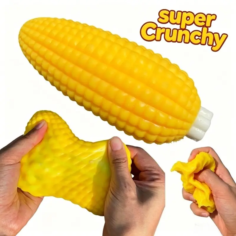 Crunchy Squishy Corn Cob Calming Stress Ball Fidget Toys Simulated Corn Stress Balls  ASMR Sensory Stress Relief Toys for Adults Gift