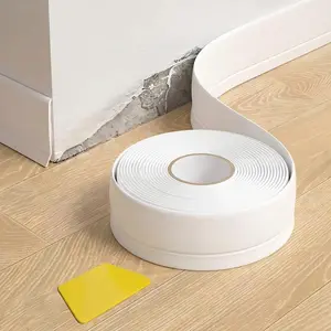 Flexible Skirting Board Vinyl 6M 50x20 mm Peel and Stick Trim Molding PVC Wide Soft skirting Covers Baseboard Wall Trim Molding Trim White (6M 50x20 mm)
