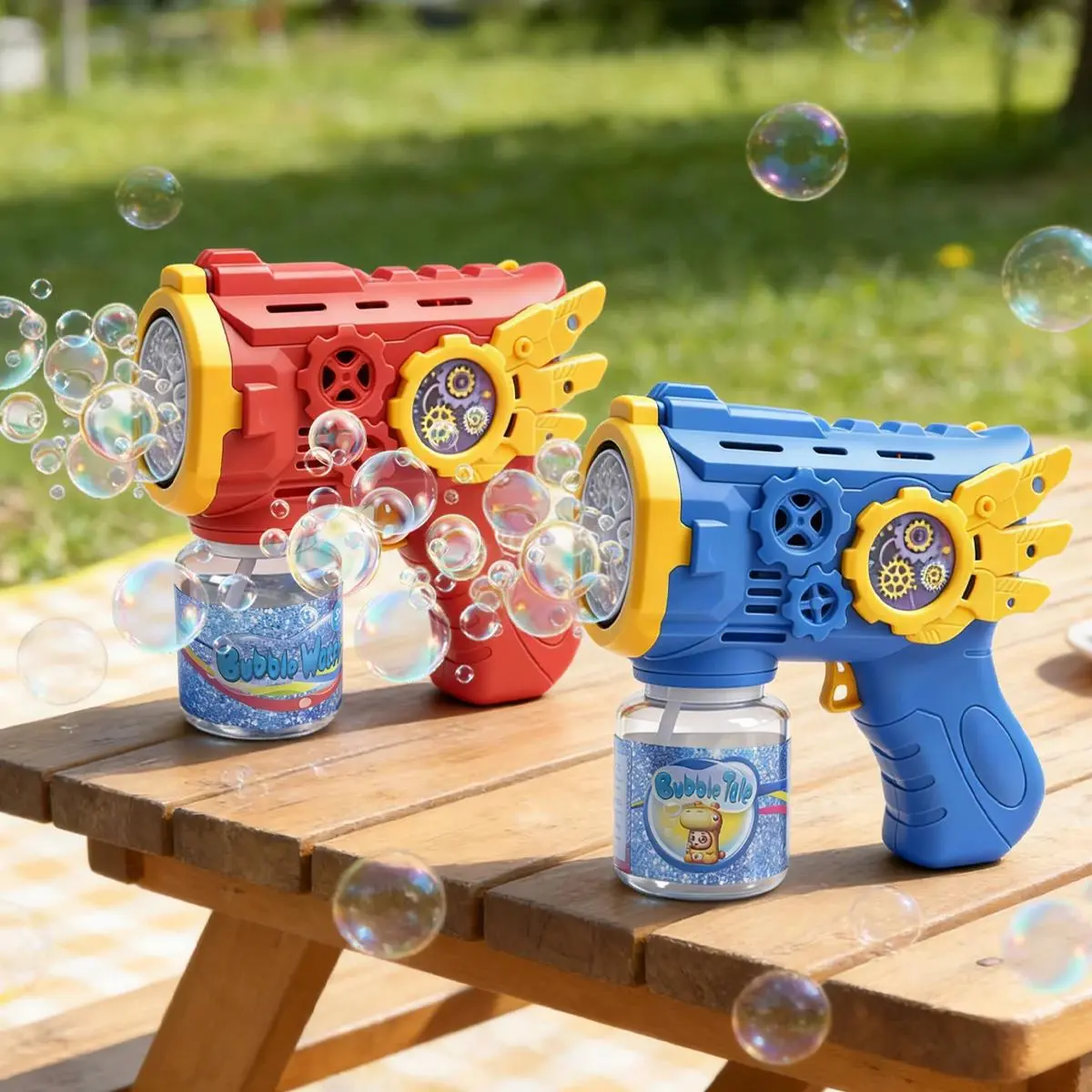 Electric Bubble Gun Toy, Automatic Bubble Blower Machine, Handheld Outdoor Bubble Maker for Kids Summer Play Gift