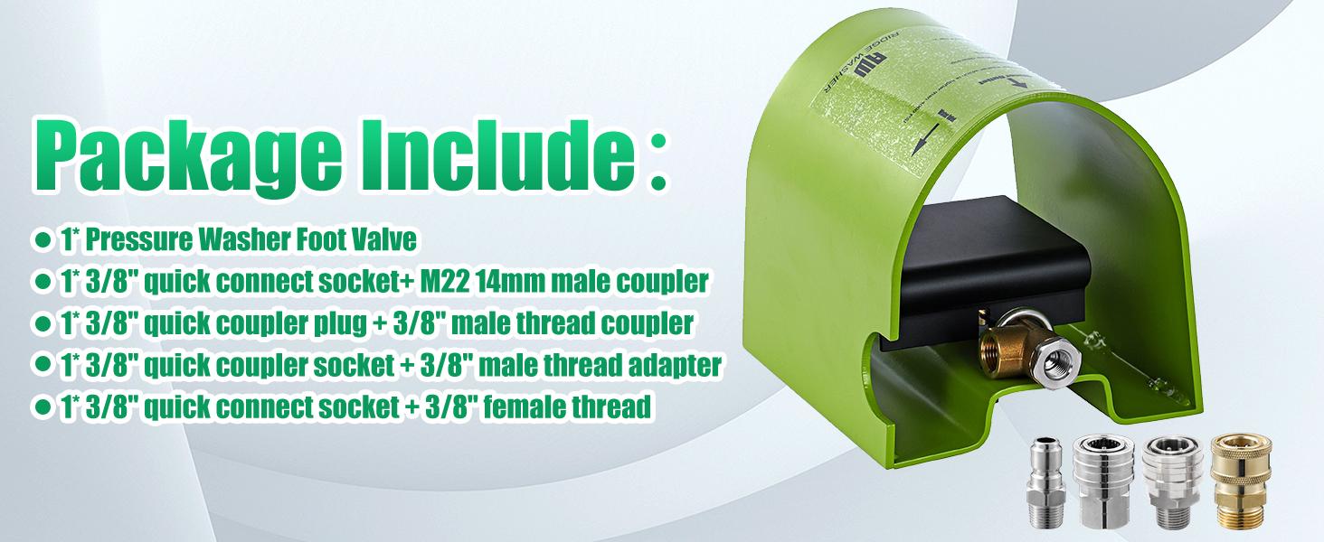 Foot Valve Sewer Jetter Kit for Pressure Washer, Ball Valve, 4000 PSI Foot Valve