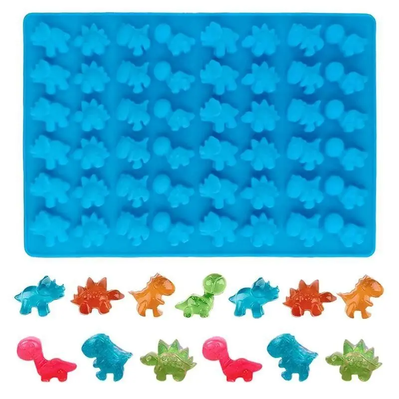 48-Pack Mini Dinosaur Silicone Cake Mold, Non-Toxic Food-Grade Candy Candle Fondant Mold, Kids Party Baking Handmade Gift