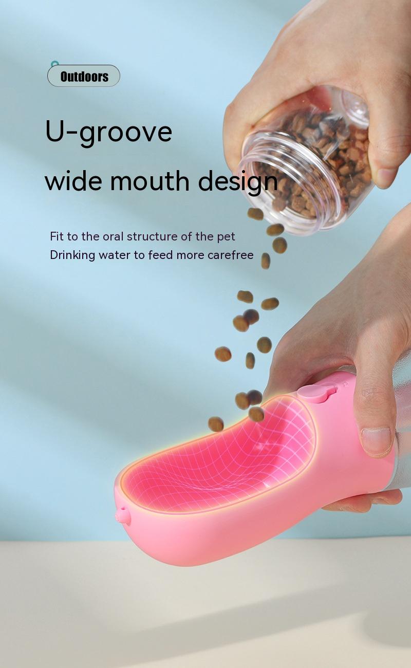 Dog Water Bottle with Food and Poop Bags - 3-in-1 Leakproof Pet Water Dispenser for Travel, Lightweight Durable Dog Drinking Cup for Outdoor Adventures