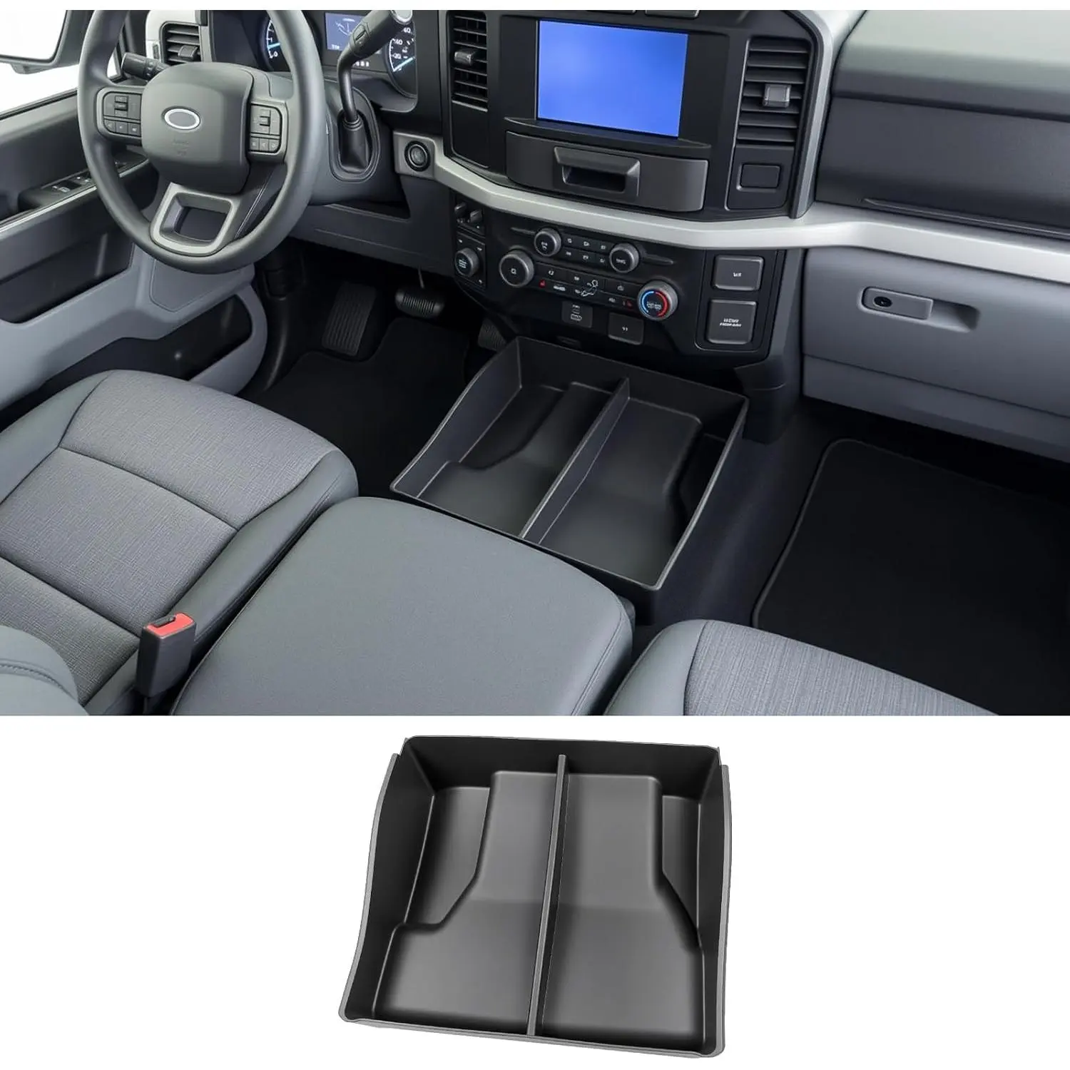 Underseat Storage Floor Organizer for 2015-2026  F150 F-150 Accessories | for 2017-2026 F250 F350 F450 Super Duty Accessories, Front Center Console Seat Headrest Tray, ONLY 40/20/40 Jump Seat