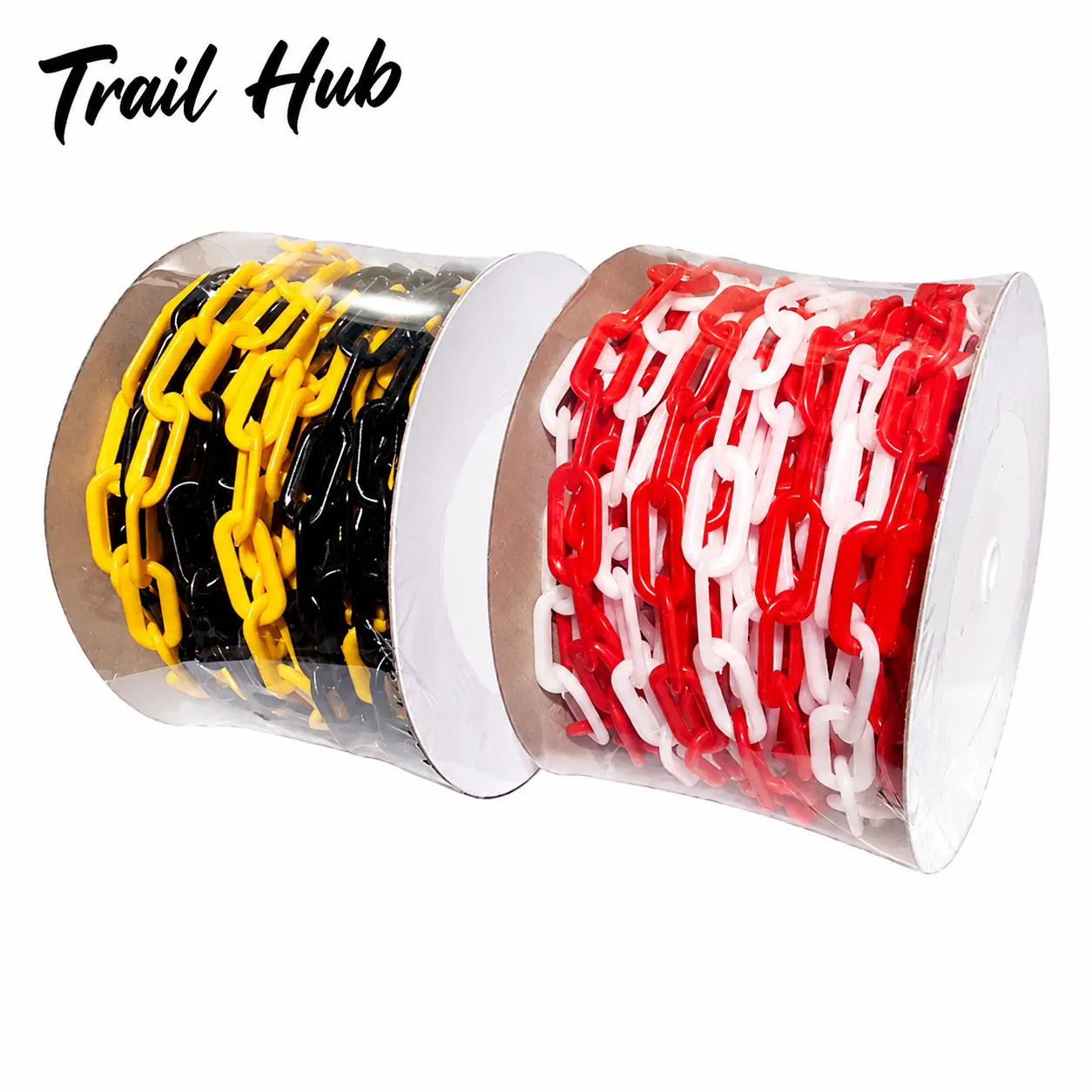 Heavy-Duty 6mm Plastic Warning Chain in Yellow, Black, Red, and White for Road Safety, Traffic Control, and Site Isolation – Durable, Weather-Resistant, and Ideal for Construction Zones, Parking Lots, and Emergency Barriers