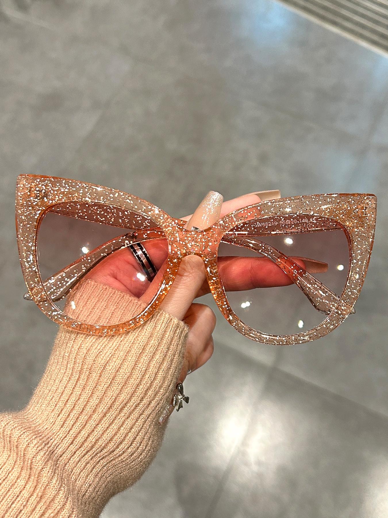 Unisex Simple Style Plain Color Leopard Pattern Cat Eye Sunglasses (1 Pair), Trendy Casual Sunglasses for Everyday Use, Fashion Accessories for Outdoor Activities