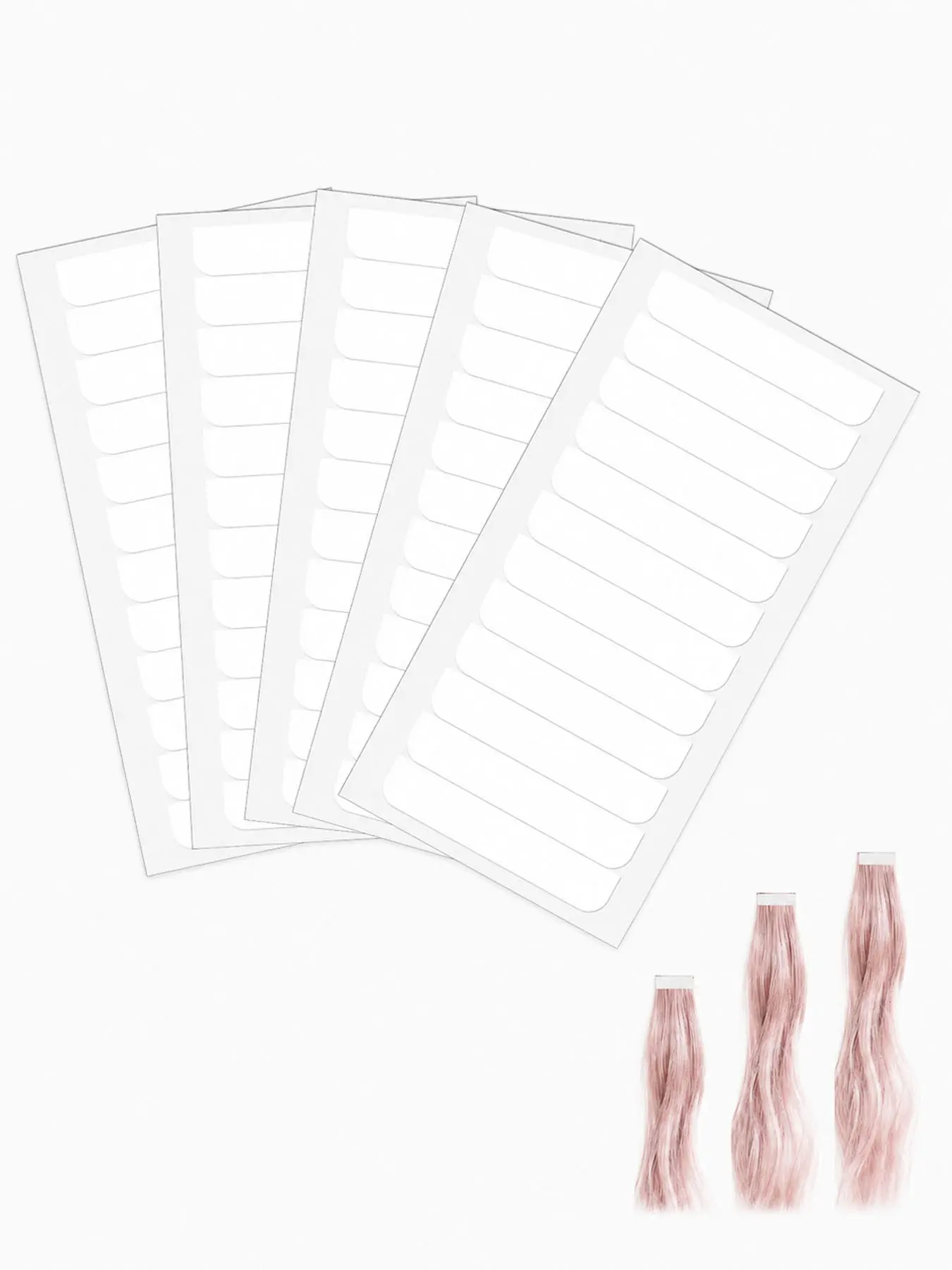 Single-Sided Hair Extension Tape 240PCS Transparent Pre-Cut Replacement Adhesive Tabs for Tape-In Hair Extensions, Strong Hold Adhesion Waterproof 4 x 0.8 cm