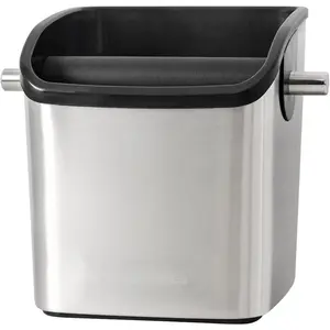 Espresso Puck Knock Box Accessories - Home Use Small Coffee Knock Box Stainless Steel Dump Bin Barista Tools for Espresso Machine Bar Coffee Grounds