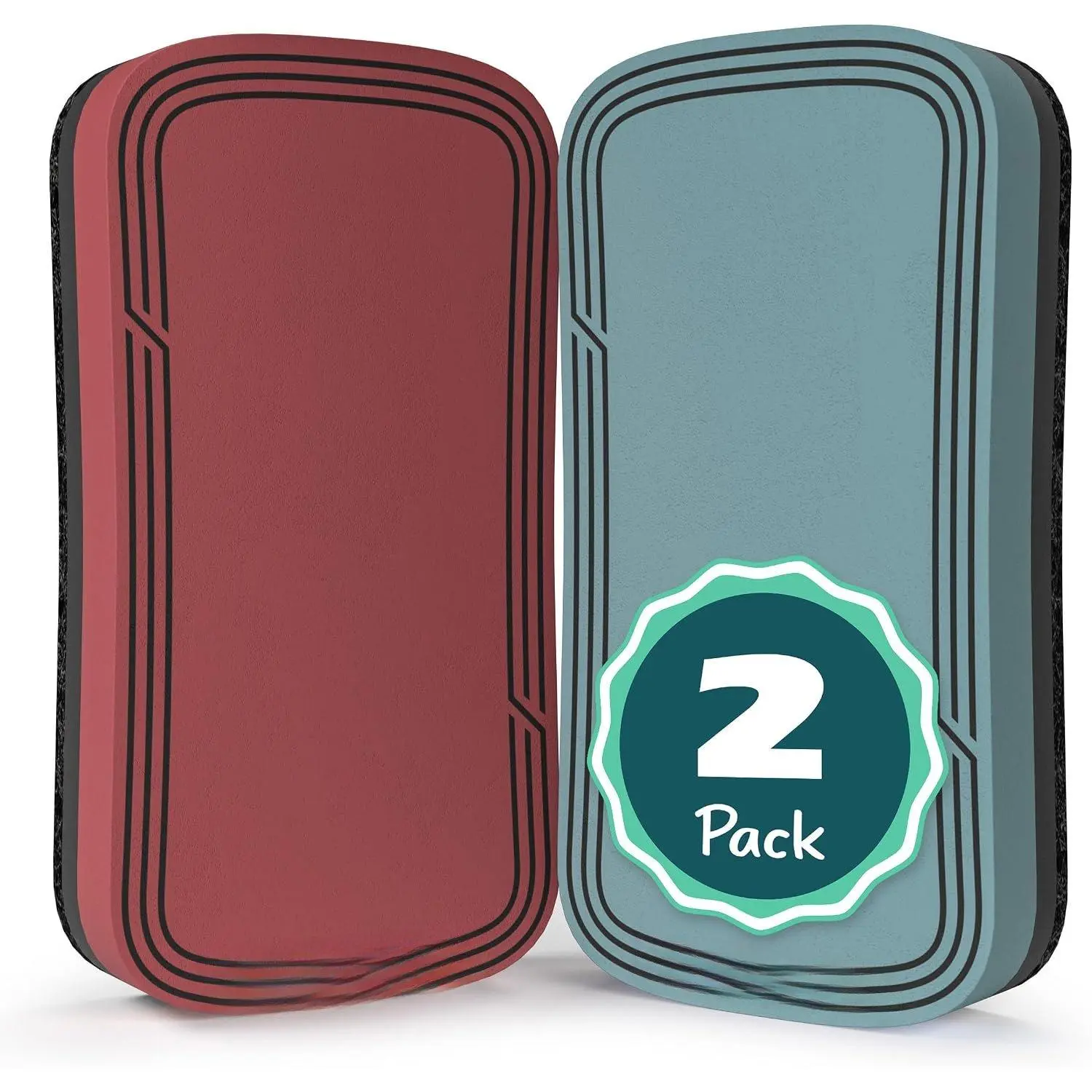 Boho Dry Erase Eraser 2-Pack, Streak-Free & Erases Smoothly, for Whiteboards in Classrooms & Offices (Office Stationery Writing Correction Tool)