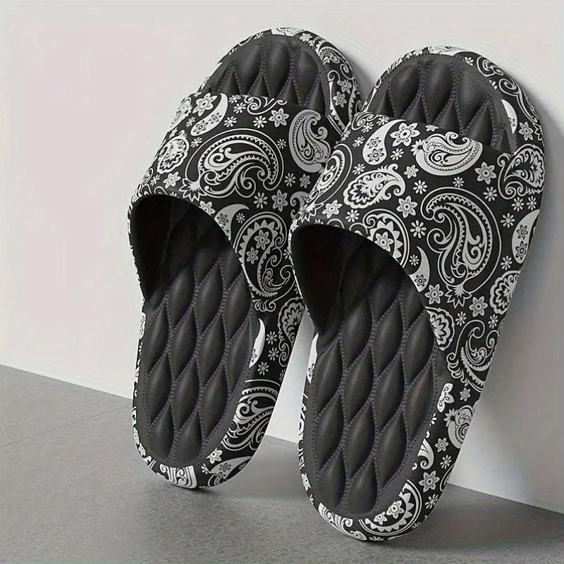 Men's Casual Letters Print Slides, Soft Comfortable Black Bathroom Slippers, Non-slip Slippers for Indoor & Bathroom Use for All Seasons, National Day Offers, Footwear Walking Shoes Boy Flipflop Tsinelas