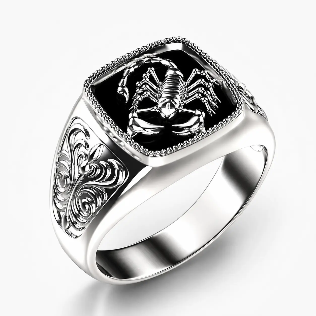Unisex Scorpion Ring, Thai Silver Style Animal Zodiac Ring, Hip Hop Party Jewelry Sizes 7-13