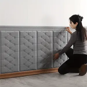 6-Piece Self-Adhesive Wall Protector Panels, 70cmx35cm, Anti-Collision Brick Pattern, Easy Installation, Home Decor, Peel And Stick Panels For Walls