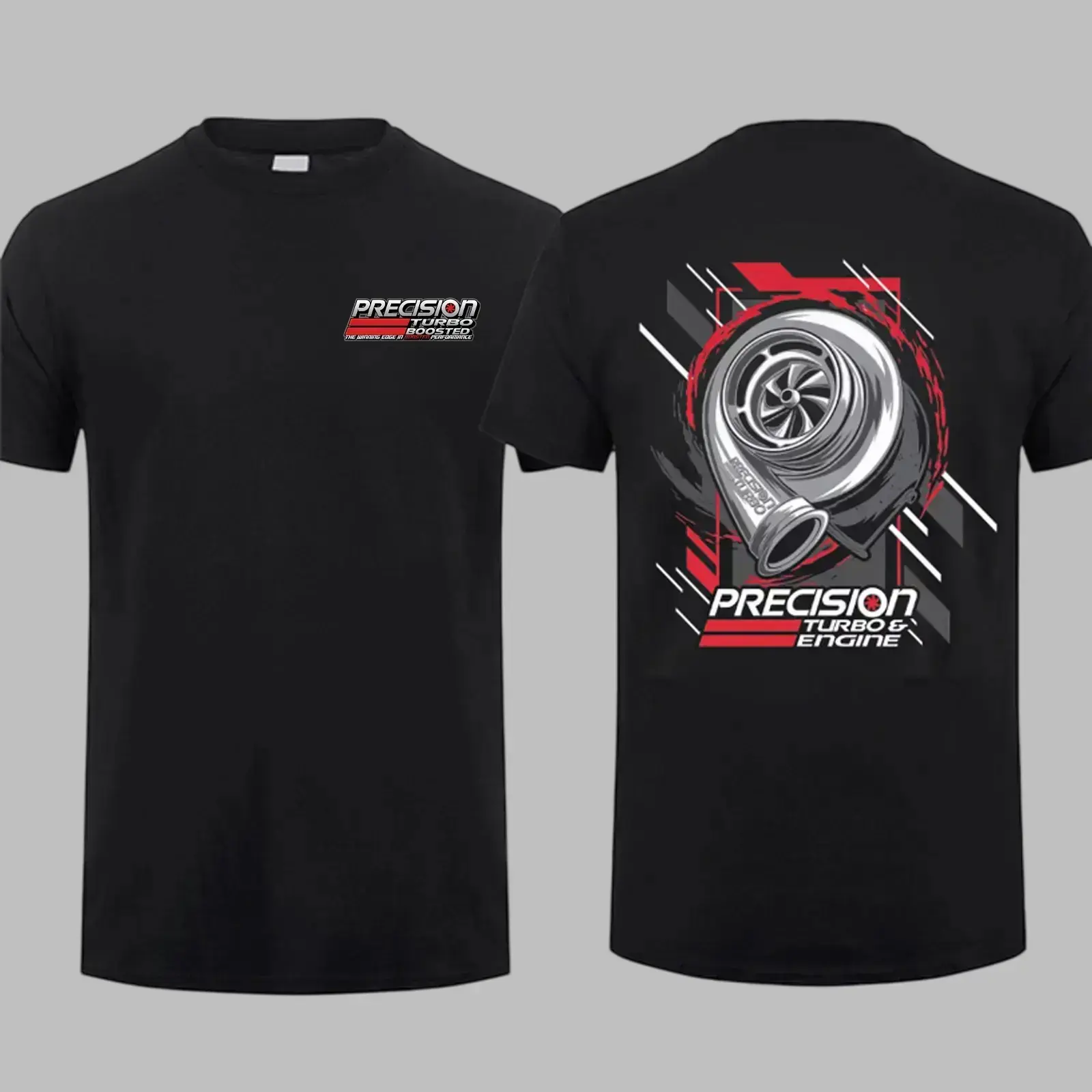 Men's Precision Turbo Next Gen Graphic Print T-Shirt - High-Quality Cotton, Short-Sleeve, Round Neck, Casual Apparel, USA-Made Menswear Tops, Gift for Turbo Enthusiasts, Men's Graphic Tees