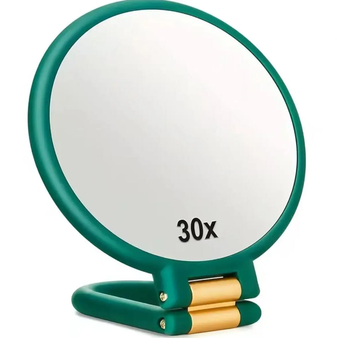 30X Magnification Handheld Makeup Mirror, 360 °   Rotatable Handle Mirror, Portable Folding Mirror for Travel, Adjustable Vanity Mirror, Makeup Tool for Women, Bathroom Accessory