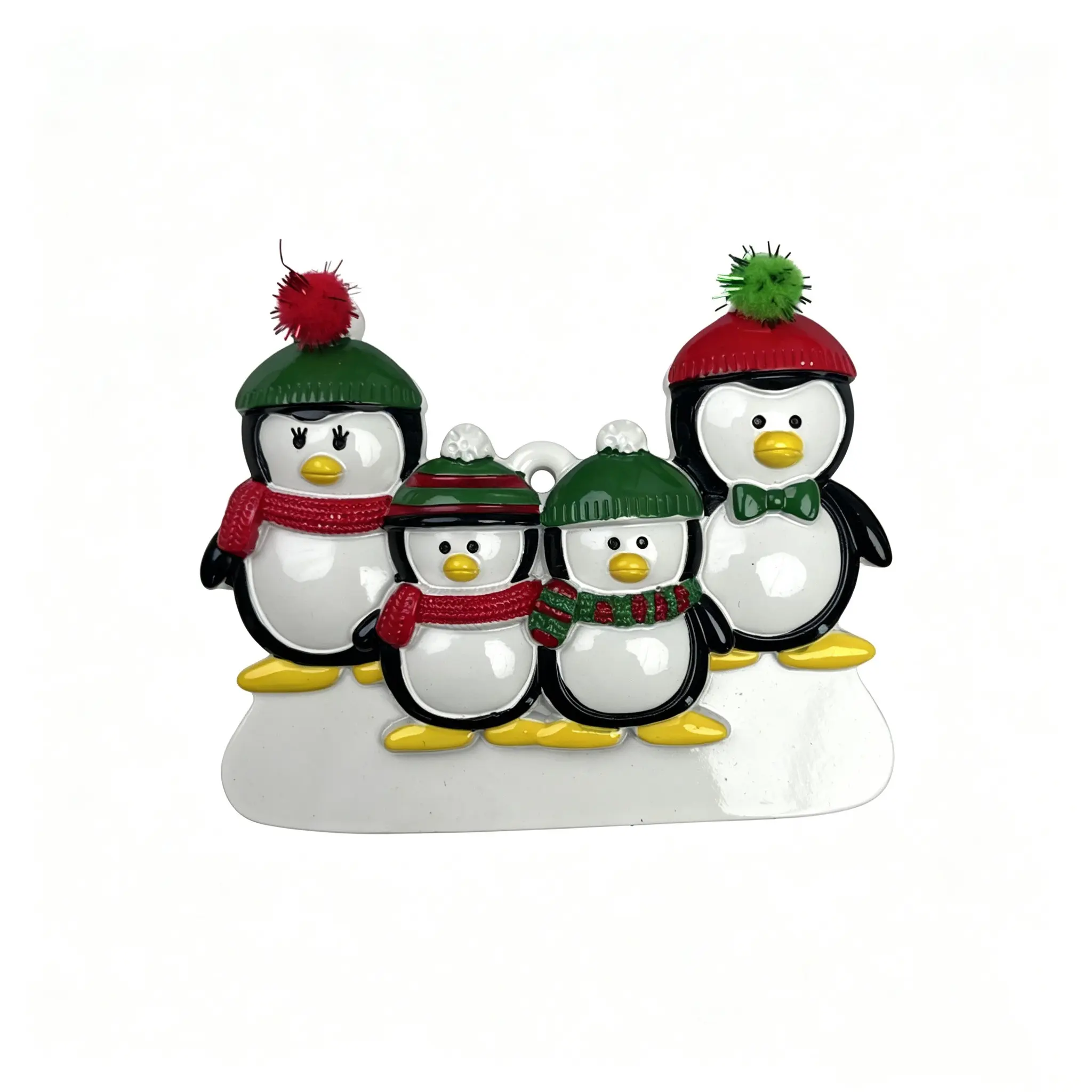 1pcs New Cartoon Penguin Christmas Ornament, Hand-Painted Resin, DIY Name & Blessing, Cute Personalized Holiday Gift Decor