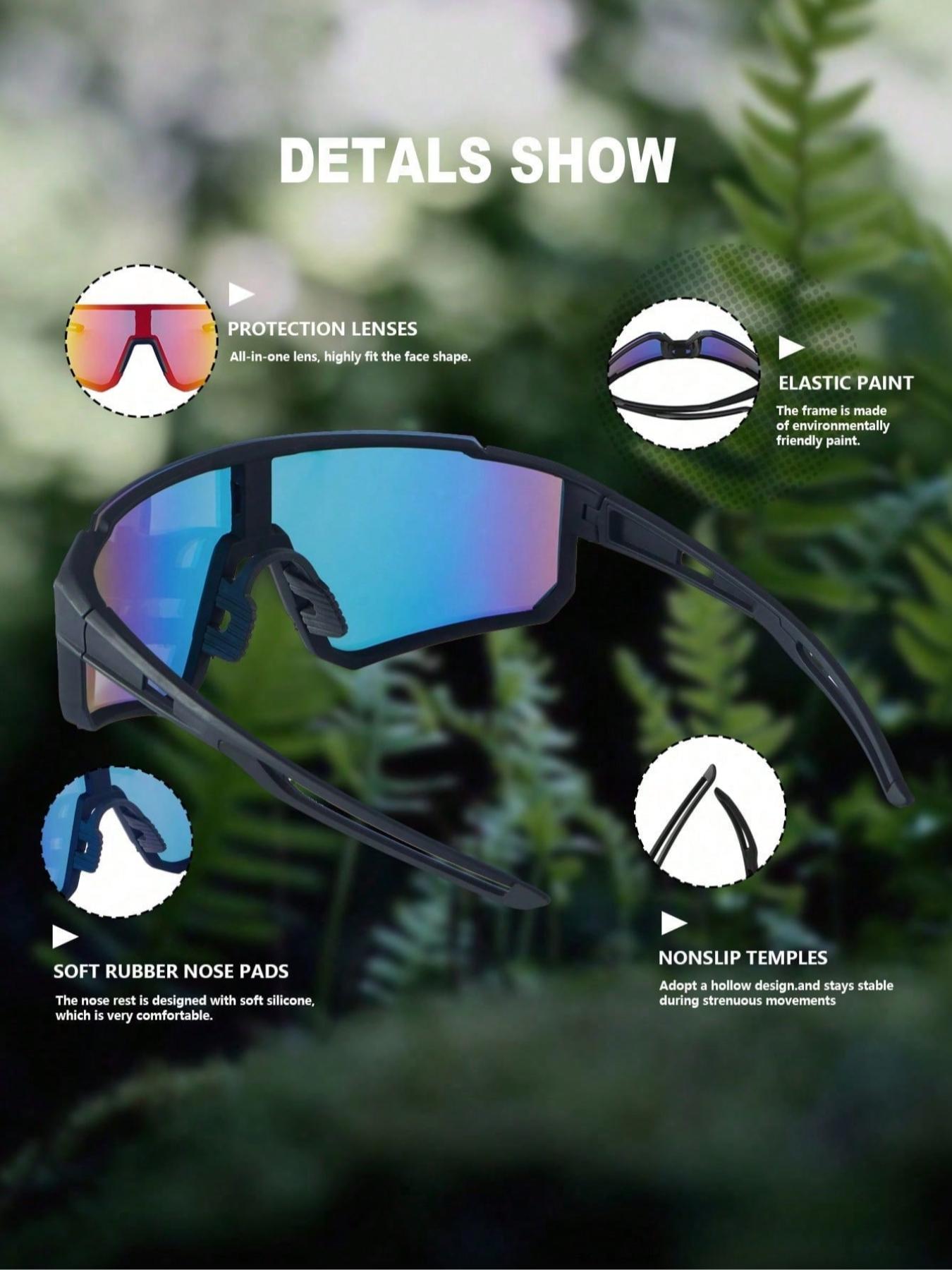 Unisex Fashion Oversized Sports Cycling Glasses, Versatile Eyewear for Daily Activities & Outdoor Use, Stylish Design for Men & Women