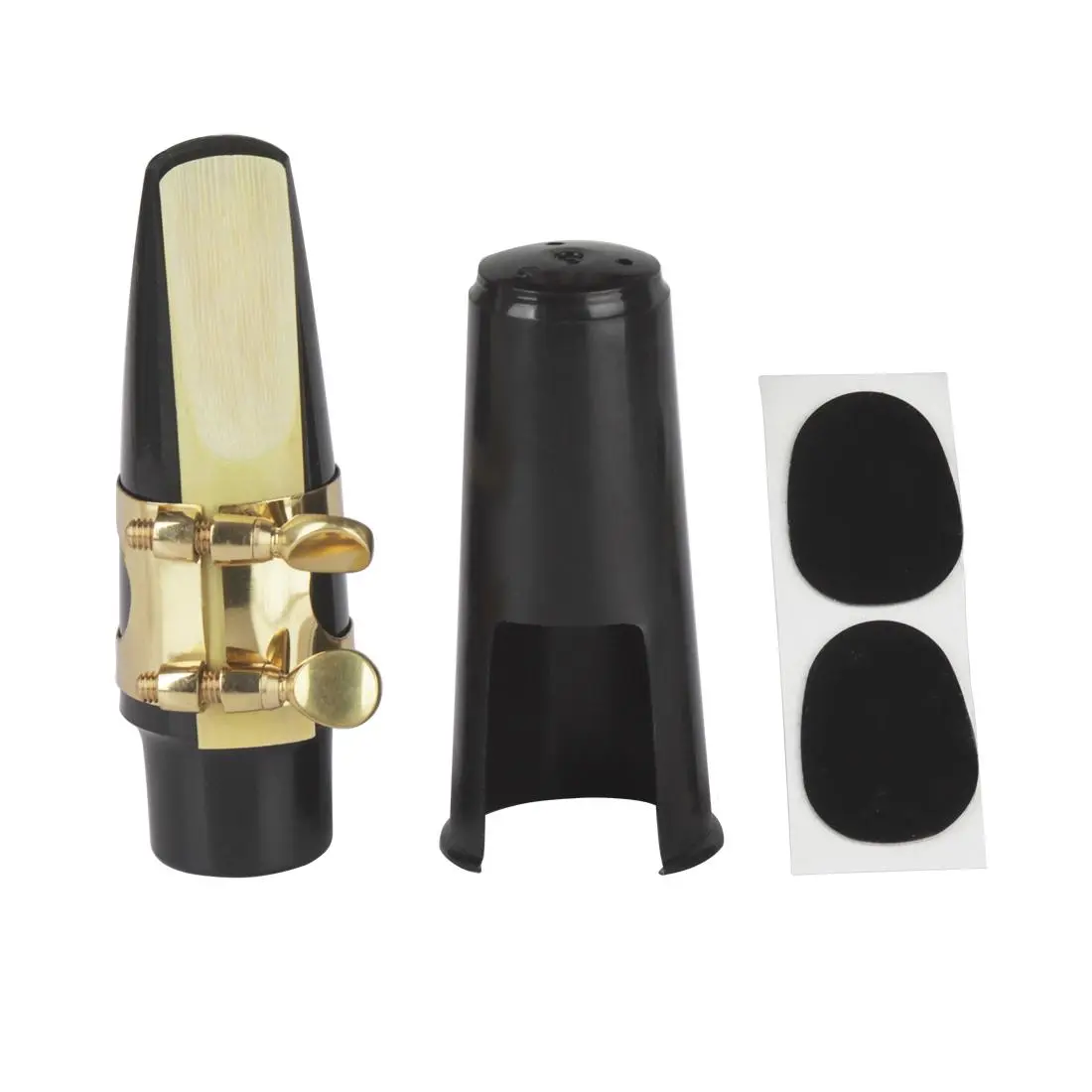 Alto Saxophone Mouthpiece Kit with Cap, Ligature, Reed & 2 Mouthpiece Pads Wind Instrument Accessories for soprano Tenor  Saxophone, Compact Size, Saxophone Setup, Easy Maintenance, Durable